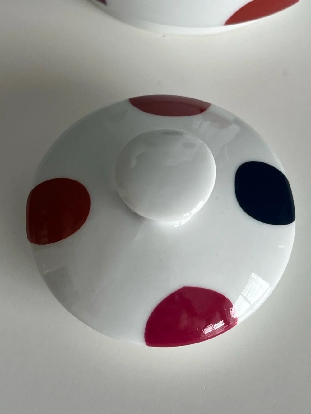 World Market Stackable Polka-Dot Tea Set with Teapot Teacups & Saucers
